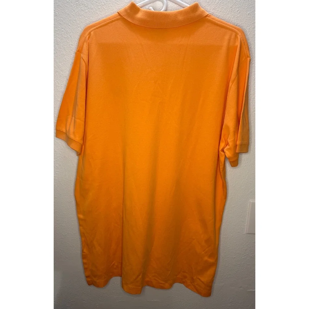 Polo Ralph Lauren Mens Orange Cotton‎ Short Sleeve Polo Shirt Blue Pony Size L